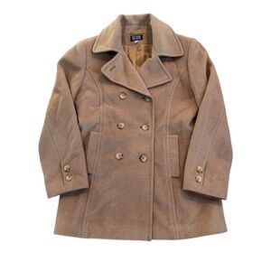Vintage Bill Blass Pure Camel Hair Double Breasted Pea Coat Size 8